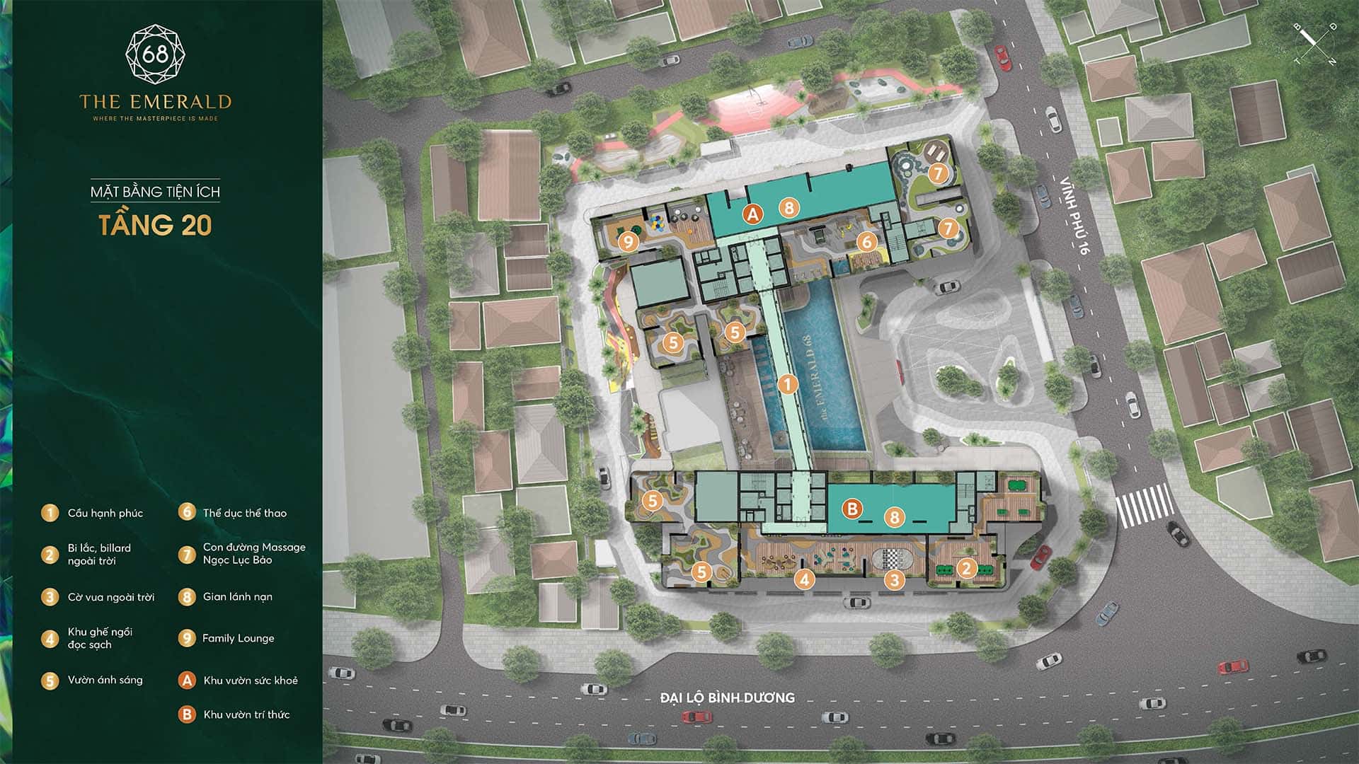 Mặt bằng căn hộ The Emerald 68: Layout, thiết kế chi tiết