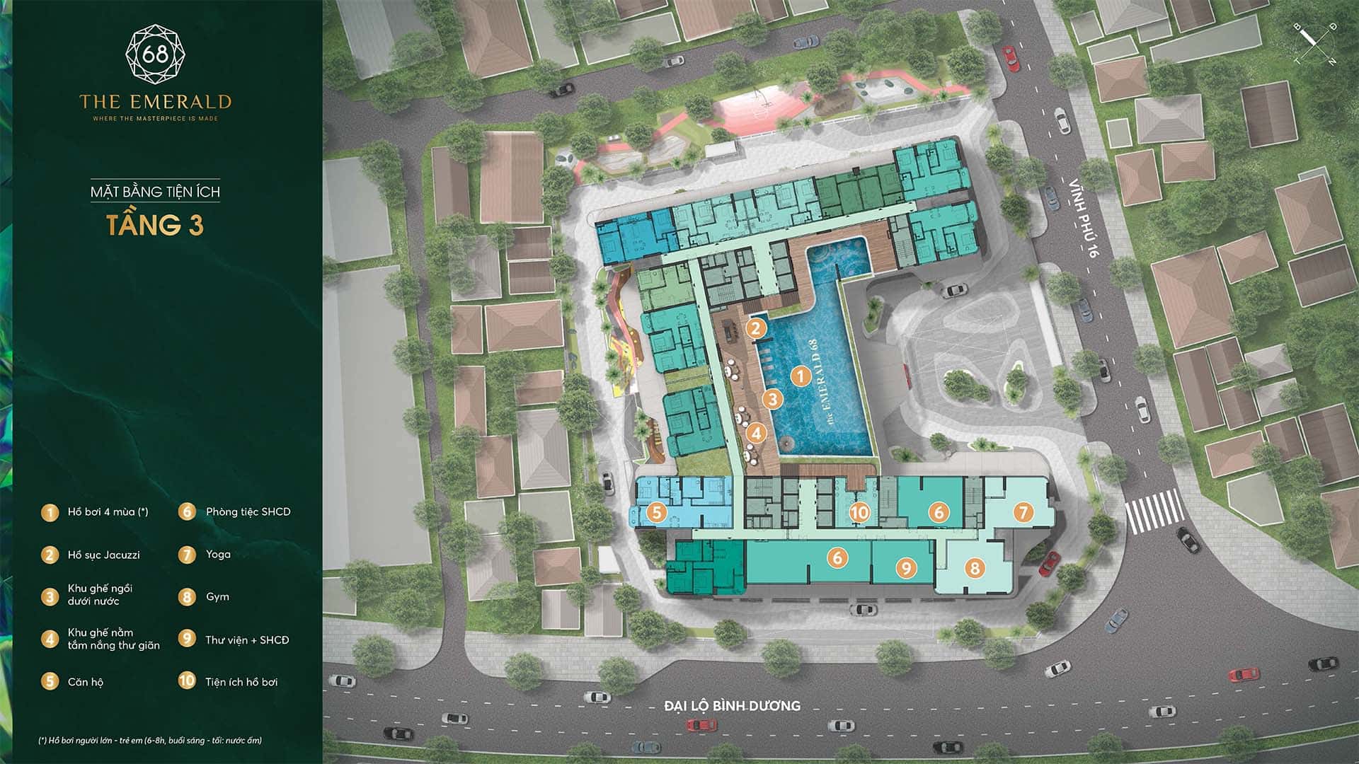 Mặt bằng căn hộ The Emerald 68: Layout, thiết kế chi tiết