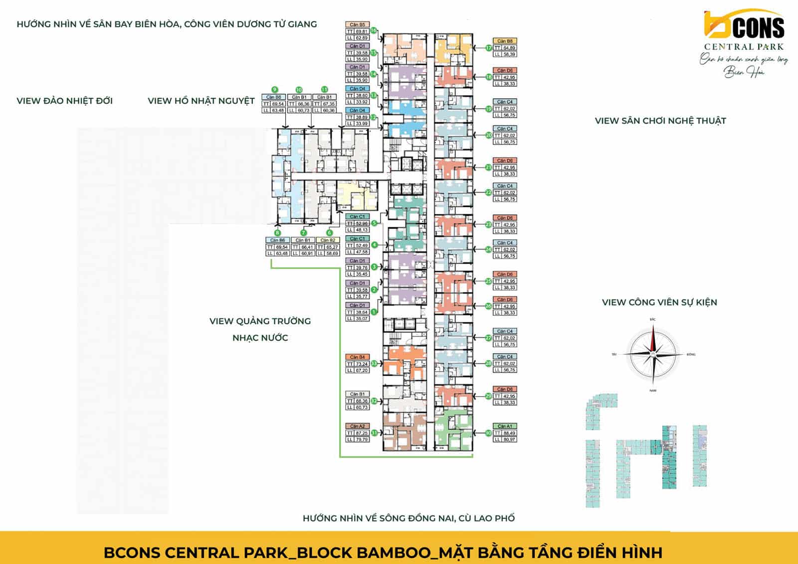 Mặt bằng căn hộ Bcons Central Park