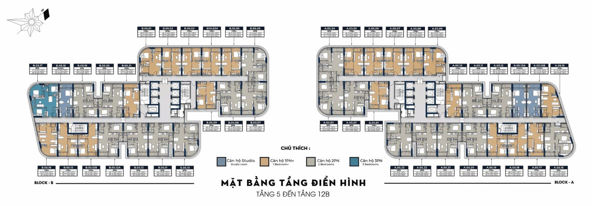 Mặt bằng căn hộ A&K Tower và thiết kế layout chi tiết
