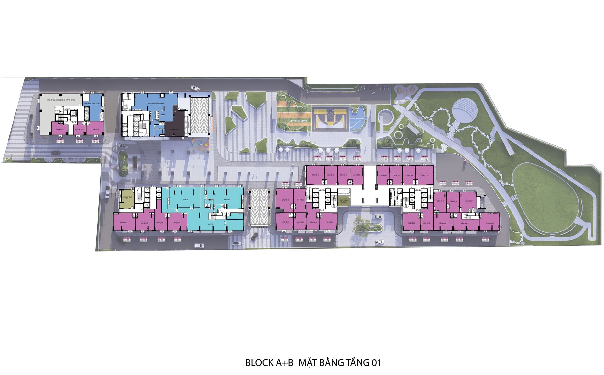 Mặt bằng căn hộ Bcons NewSky – Layout 1-3PN mới nhất