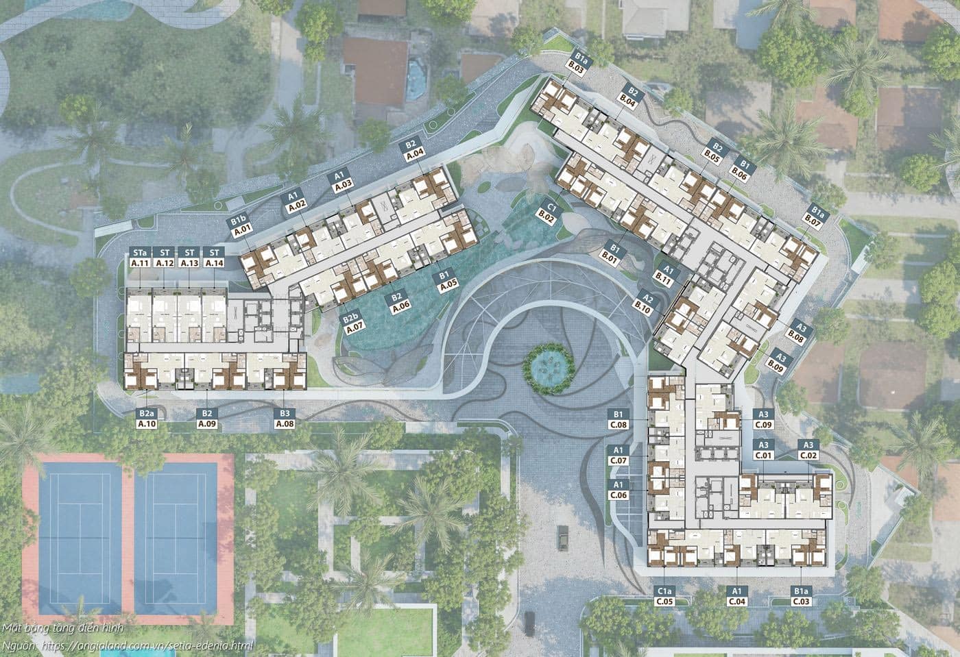 Mặt bằng căn hộ Setia Edenia: Thiết kế layout và diện tích