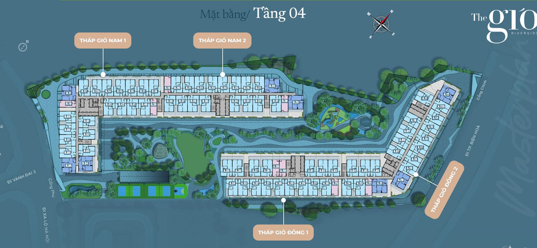 Mặt bằng căn hộ The Gió Riverside: Layout các loại căn hộ