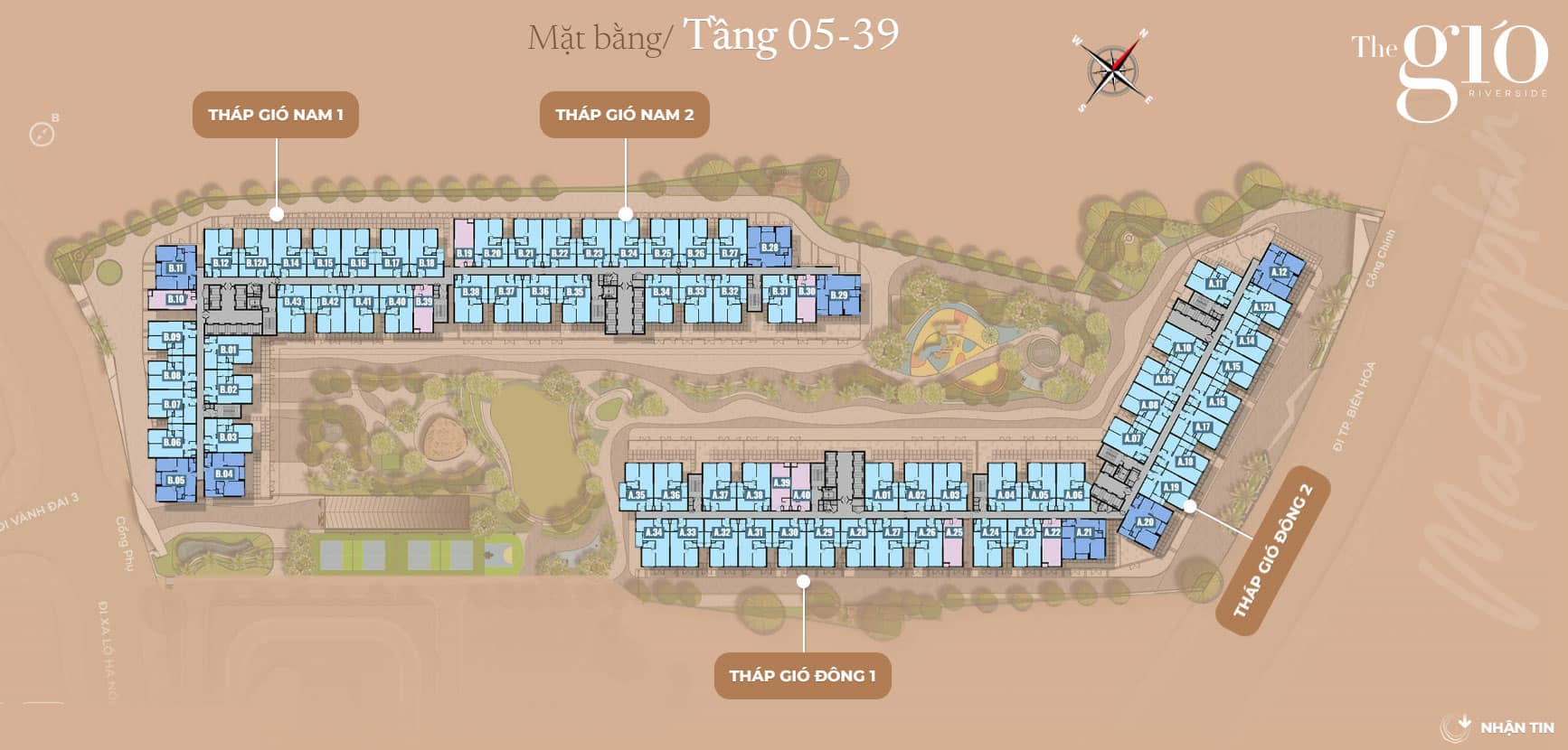 Mặt bằng căn hộ The Gió Riverside: Layout các loại căn hộ