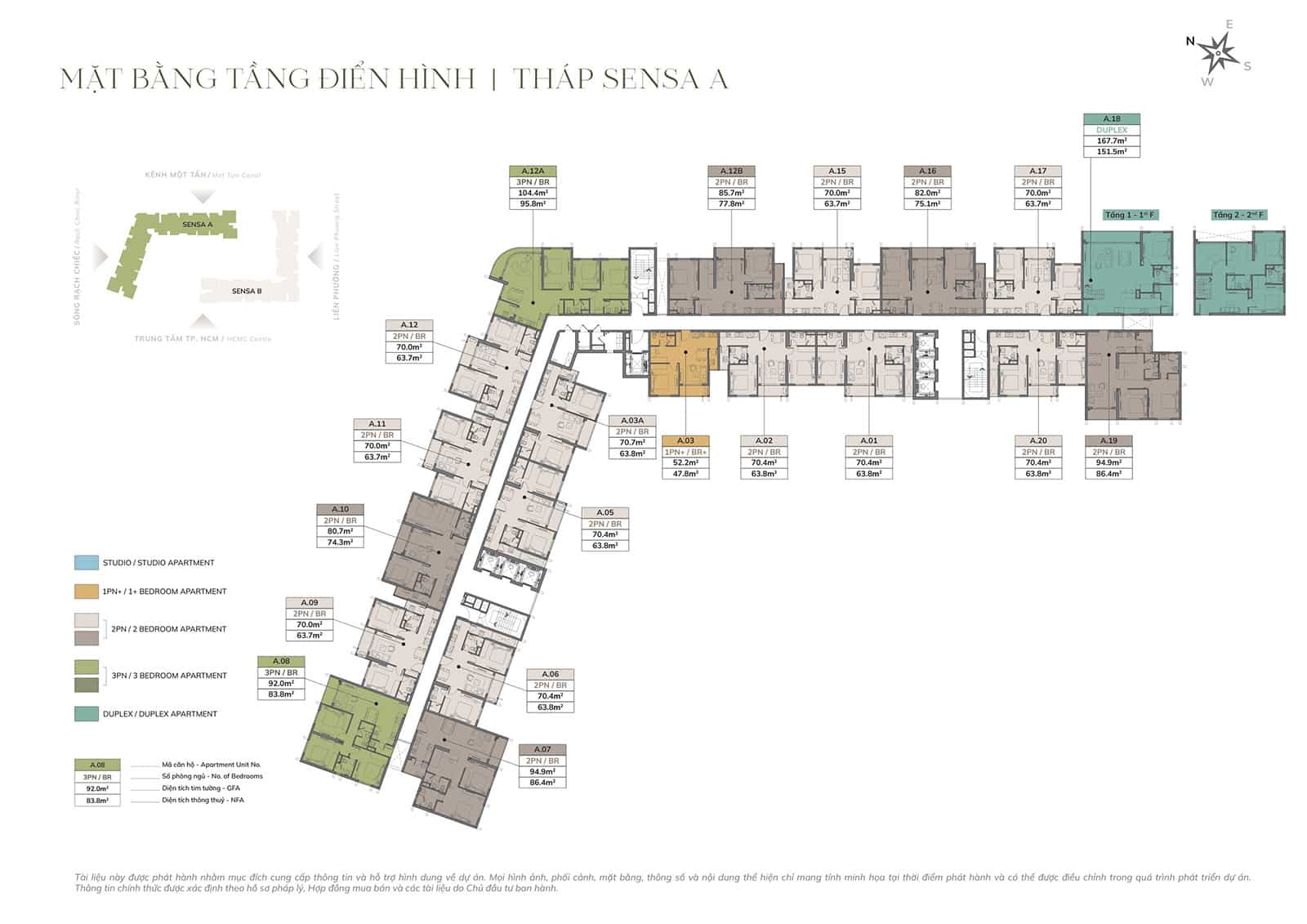 Mặt bằng căn hộ Imperia Sensa Park: Diện tích và thiết kế