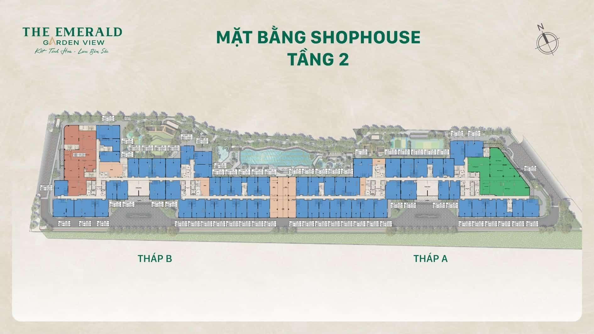 Mặt bằng căn hộ The Emerald Garden View: Layout và diện tích