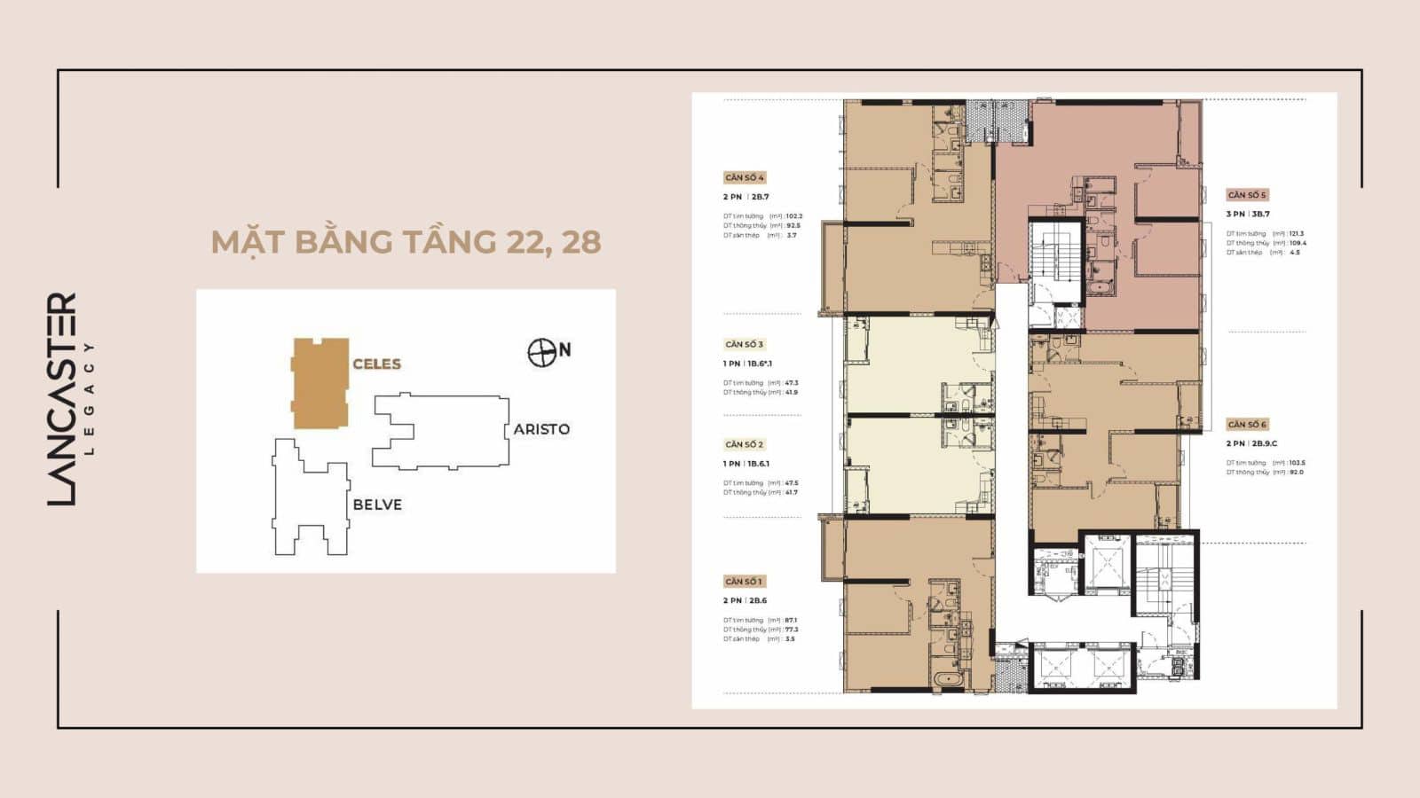 Mặt bằng căn hộ Lancaster Legacy: Thiết kế tháp C