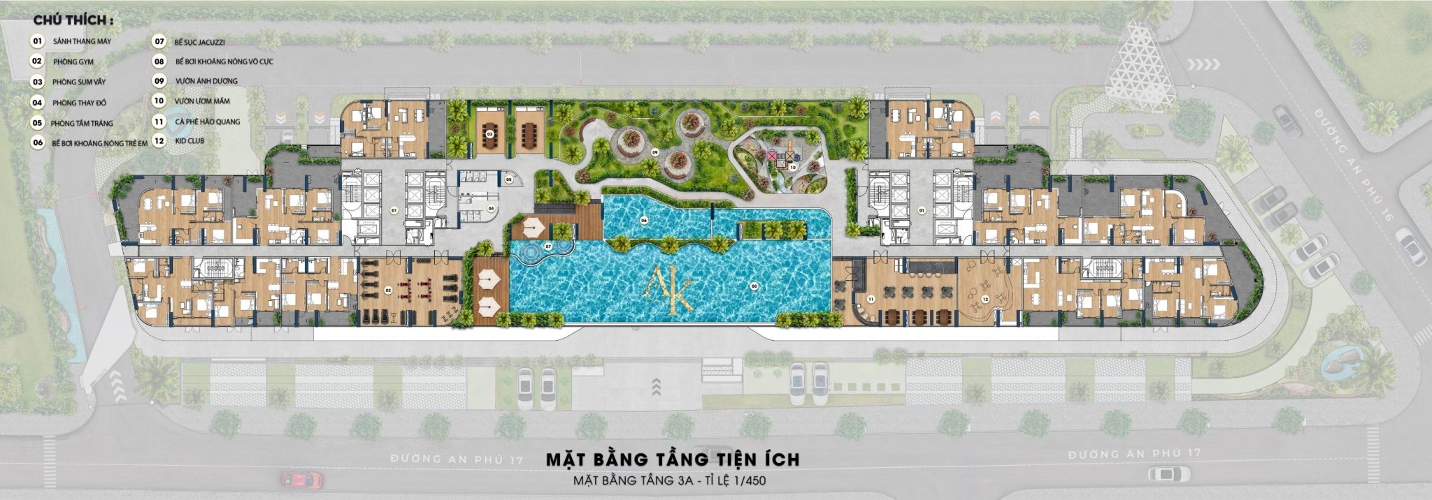 Mặt bằng căn hộ A&K Tower và thiết kế layout chi tiết