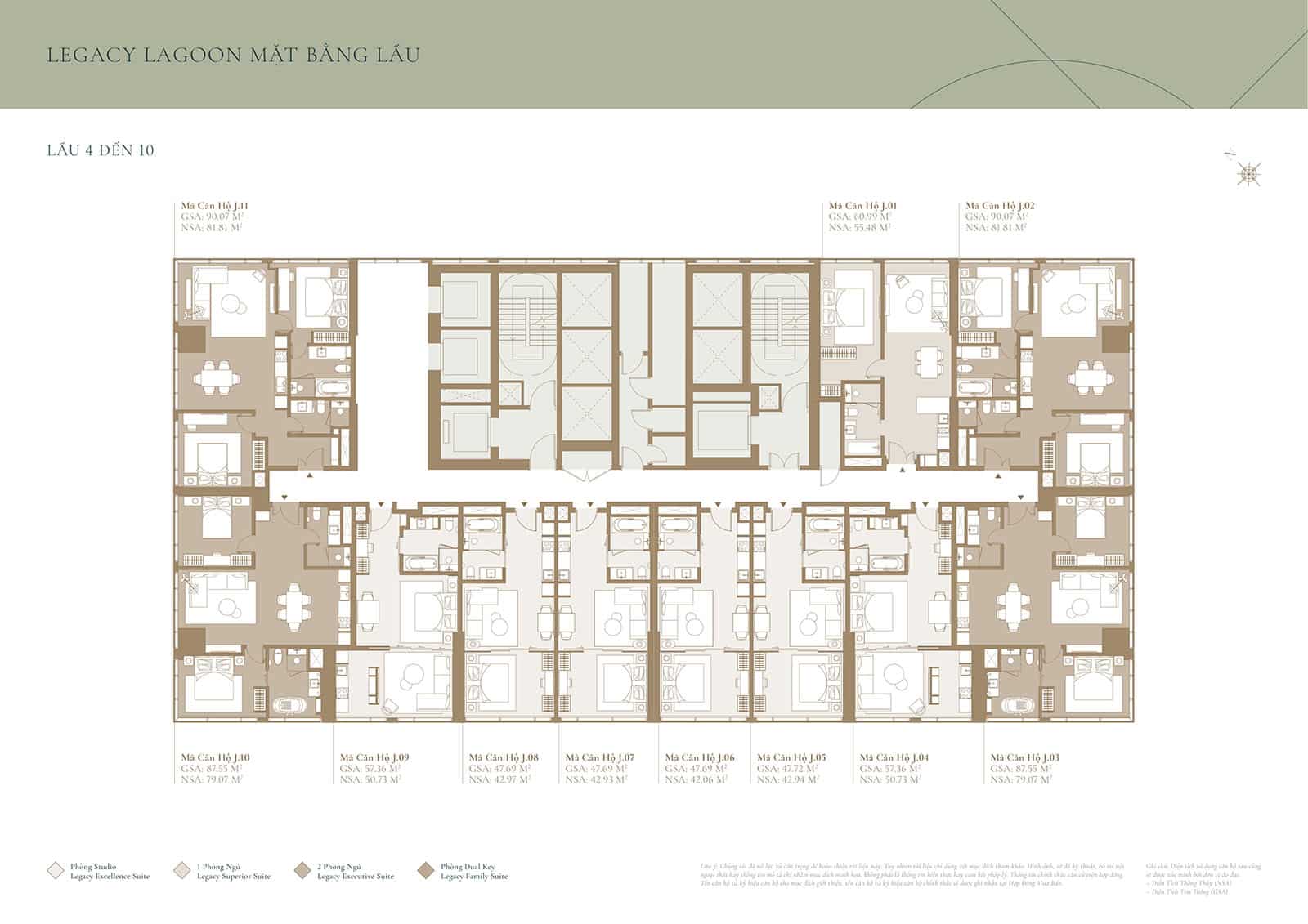 Mặt bằng căn hộ tòa Lagoon Grand Marina Saigon: Diện tích, layout