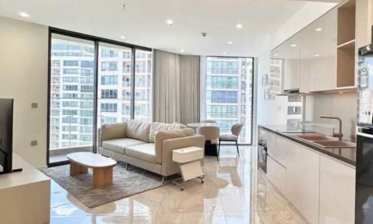 Thảo Điền Green cho thuê căn hộ 1 phòng ngủ đủ nội thất lầu cao thoáng