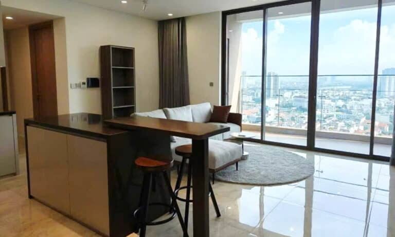 Thảo Điền Green cho thuê căn hộ 2 phòng ngủ nhà đẹp tầng cao view mát