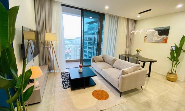 Thảo Điền Green cho thuê căn hộ 2 phòng ngủ nhà đẹp lầu cao view thoáng