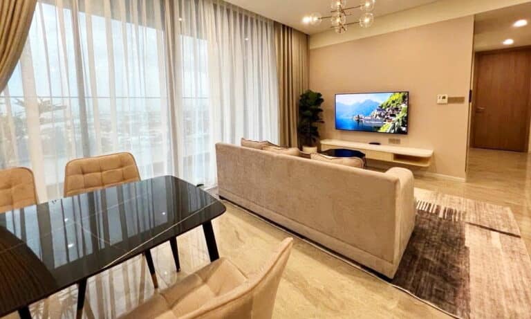 Thảo Điền Green cho thuê căn hộ 2 phòng ngủ decor đẹp lầu cao view sông