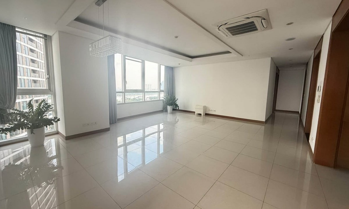 Xi Riverview cho thuê căn hộ 3 phòng ngủ nội thất cơ bản lầu cao view sông