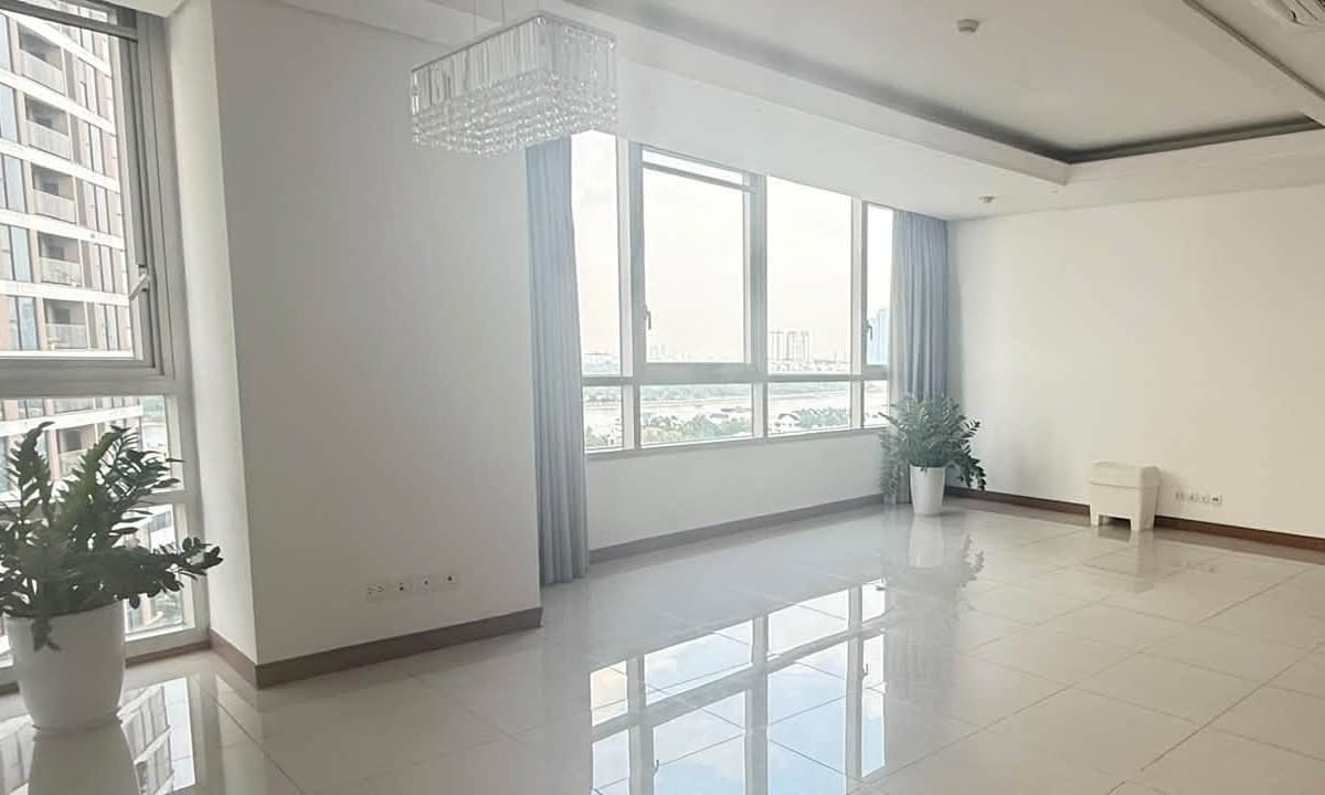Xi Riverview cho thuê căn hộ 3 phòng ngủ nội thất cơ bản lầu cao view sông