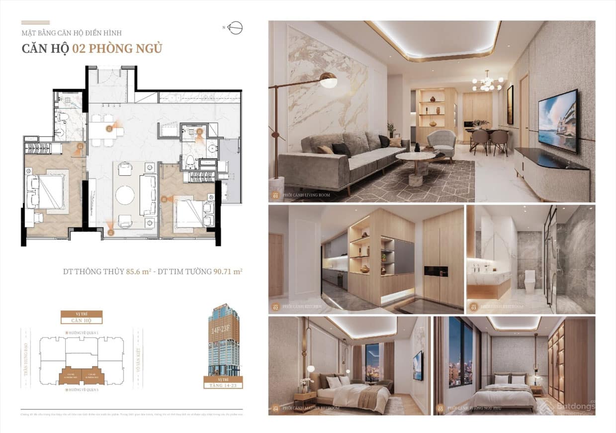 Mặt bằng căn hộ Kiều By KITA – 2PN, 3PN, Duplex, Penthouse