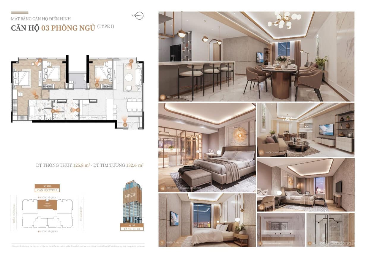 Mặt bằng căn hộ Kiều By KITA – 2PN, 3PN, Duplex, Penthouse