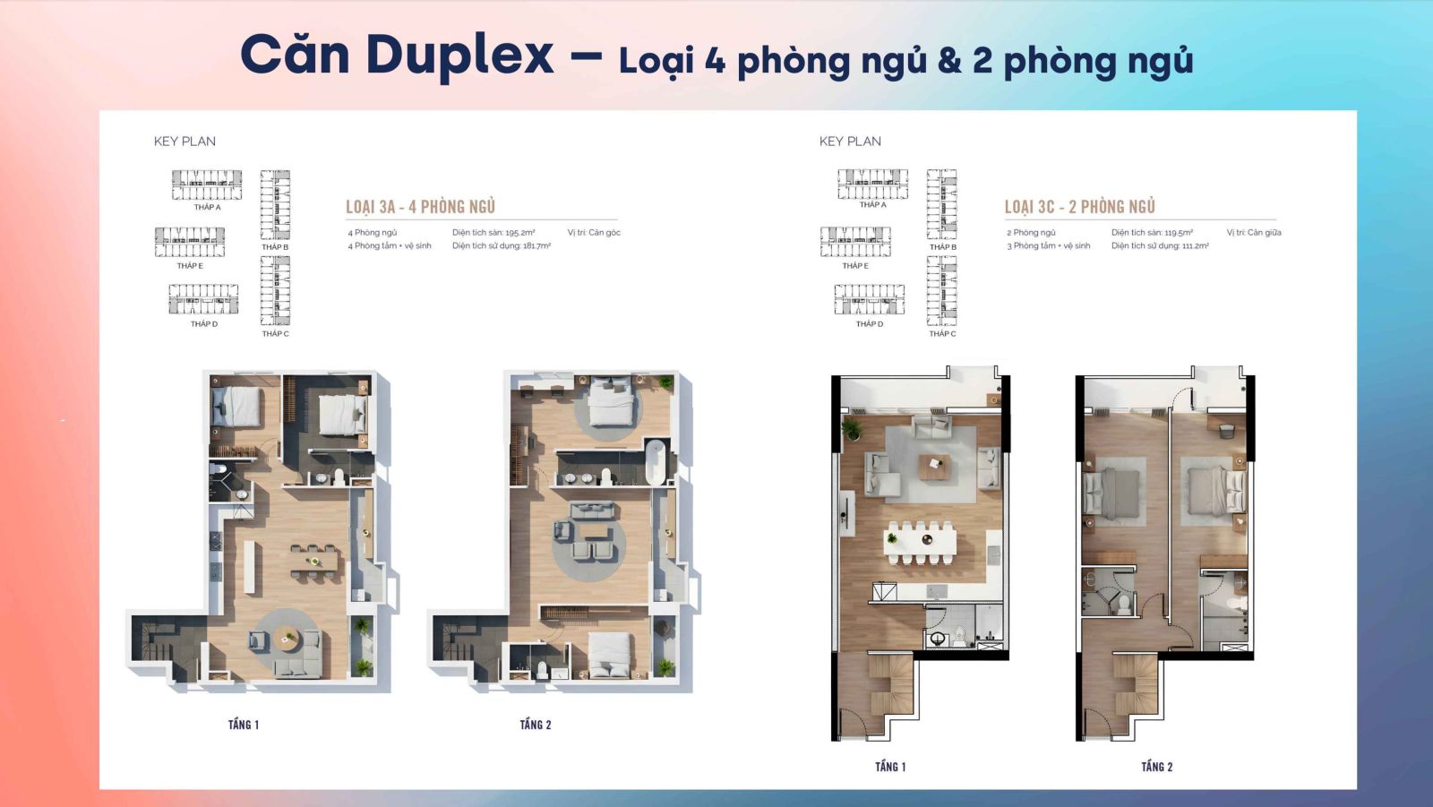 Mặt bằng căn hộ MT Eastmark City: Layout 1PN, 2PN, 3PN