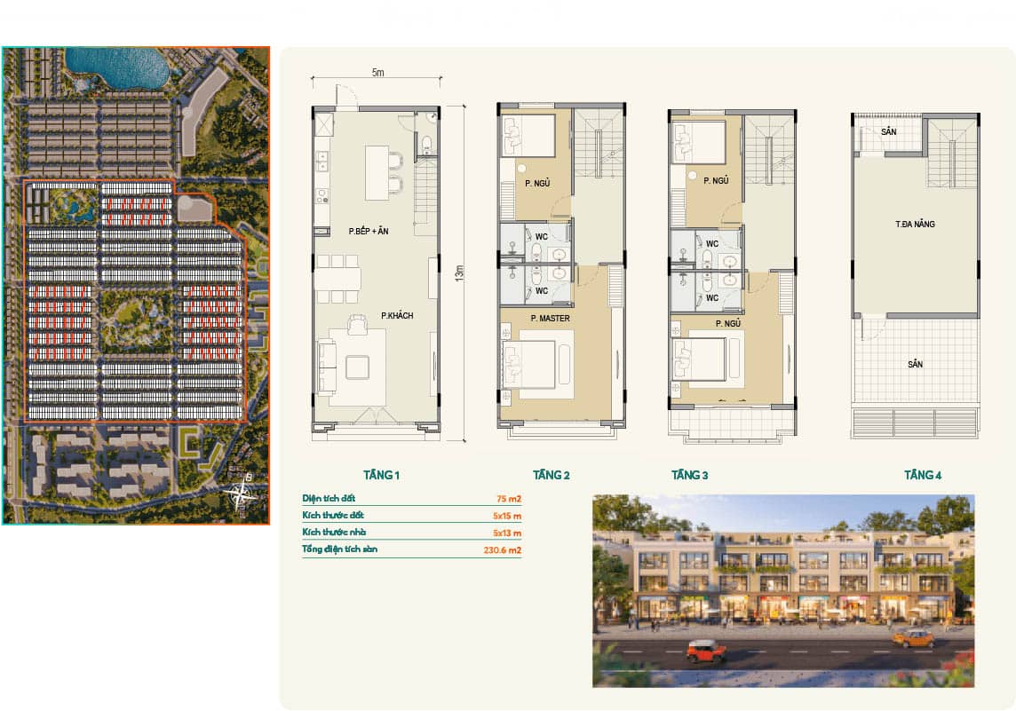 Mặt bằng Vinhomes Green City: Chi tiết từng phân khu