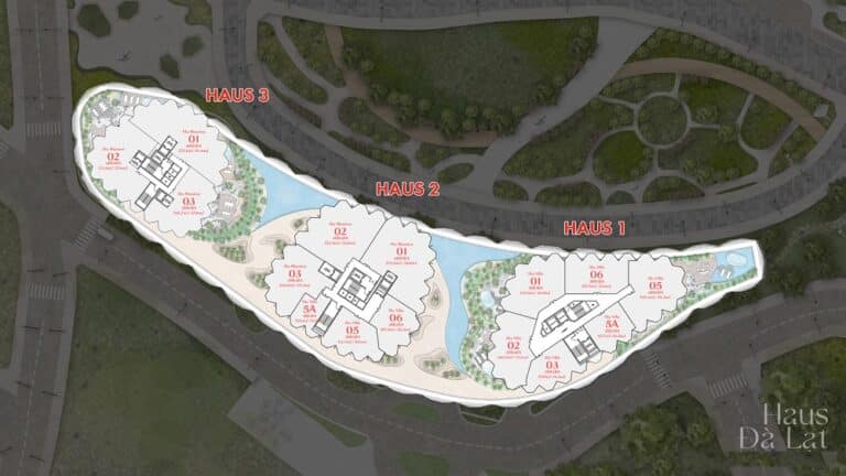 Mặt bằng Haus Đà Lạt: Chi tiết layout 3 tòa tháp
